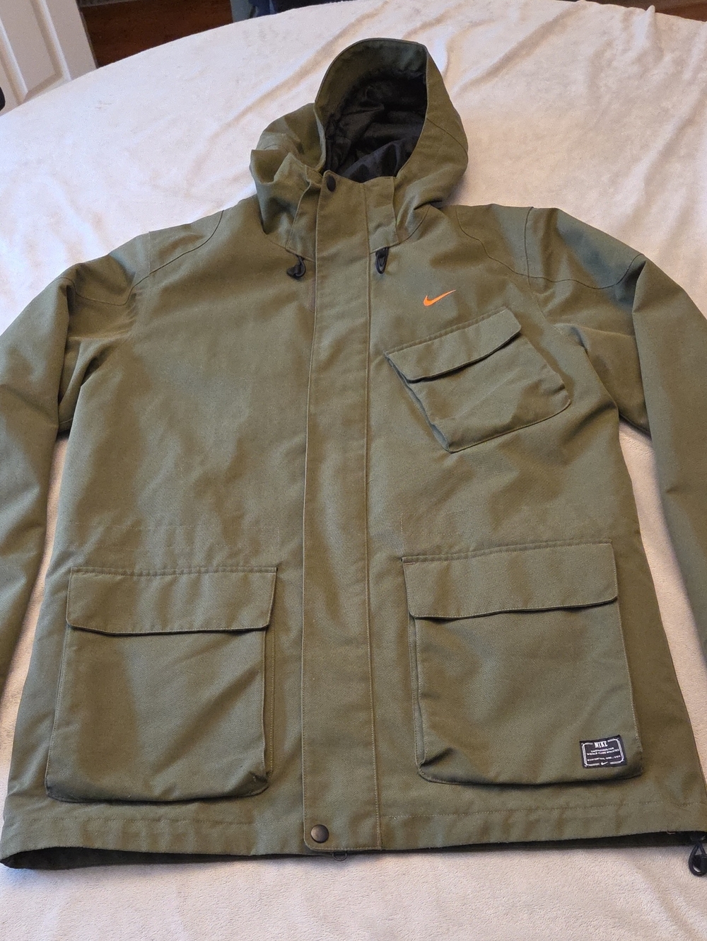 Nike Winter Coat, Detachable Lining, Size L, Army Green